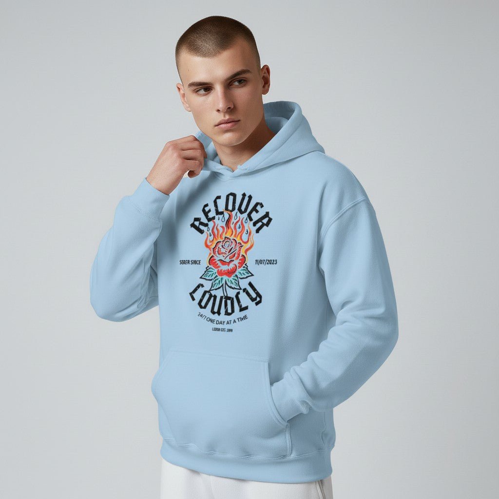 Recovery Hoodie | Recover Loudly Custom Sobriety Date Hoodie