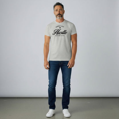 Hustle Men's Relaxed T-Shirt w/Personalize Sober Date