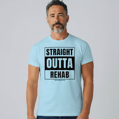 Straight Outta Rehab Sober T Shirt fit detail (view 19)