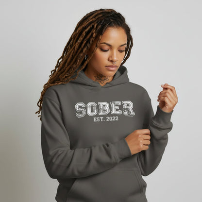 Women's Sober Est. Hoodie w/ Personalized Sobriety Year Hoodie
