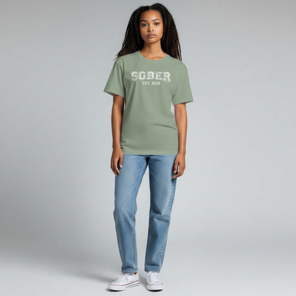 Sober   T   Shirt   |   Women's   Recovery   Is   Possible   Tee   with   Personalized   Sobriety   Date