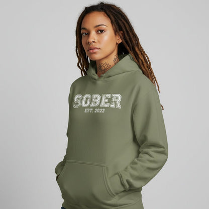 Women's Sober Est. Hoodie w/ Personalized Sobriety Year Hoodie