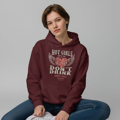 Recovery Hoodie | Hot Girls Custom Sobriety Date Hoodie