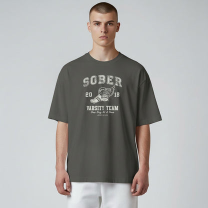 Flat lay of the Sober Varsity Sober T Shirt, a meaningful Sober Shirt (view 14)