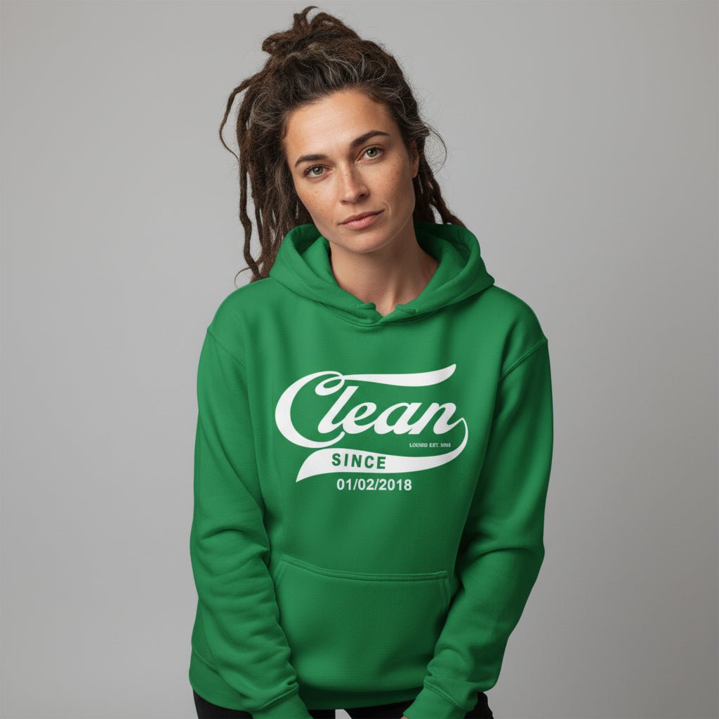 Clean Since Hoodie with Date Recovery Hoodie fit detail (view 39)