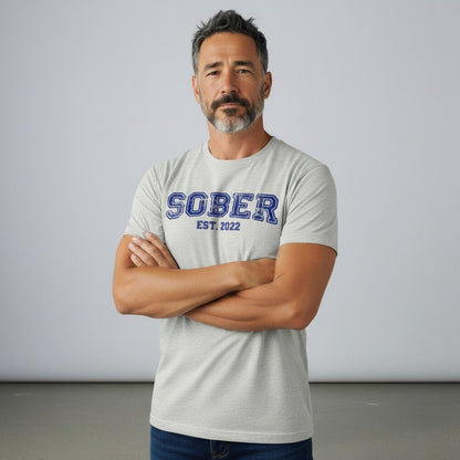 Men's Sober Est. Year T-Shirt w/ Personalized Sobriety Year