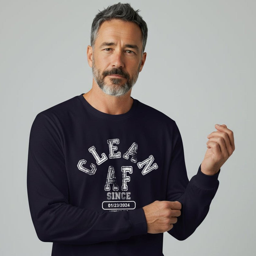 Clean AF Since Long Sleeve Sober T Shirt fit detail (view 9)