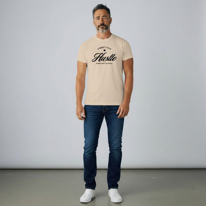 Hustle Men's Relaxed T-Shirt w/Personalize Sober Date