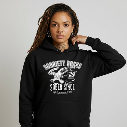 Sobriety Rocks | Women's Sober Since Hoodie with Custom Sobriety Date