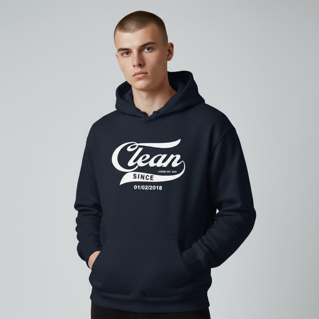 Recovery Hoodie | Men's Clean & Sober Hoodie with Custom Sobriety Date