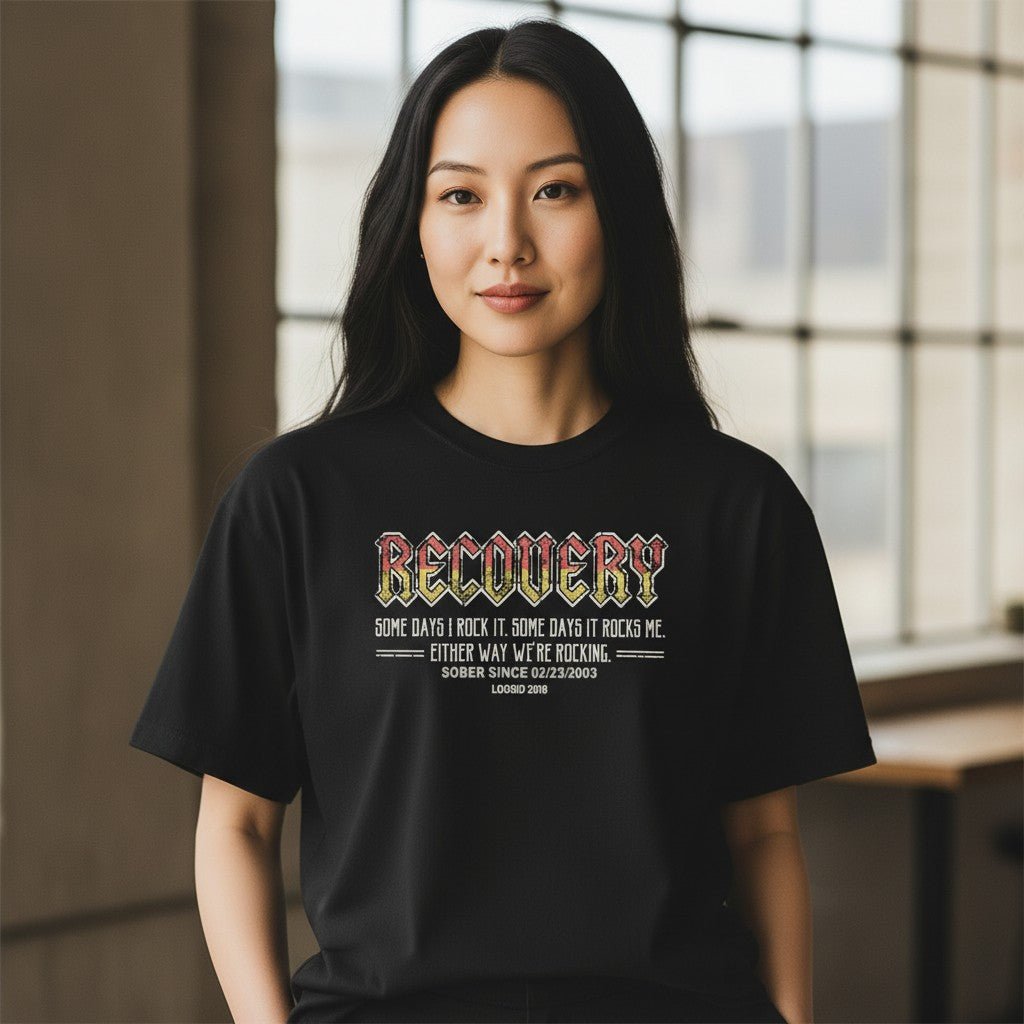 Recovery T-shirt | Women's Recovery Rock T-shirt with Personalized Date