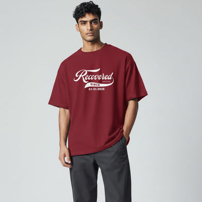 Men’s Recovered Since T-Shirt w/ Personalized Clean Date