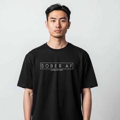 Sober T Shirt | Sober AF Men’s Tee for Strength and Recovery