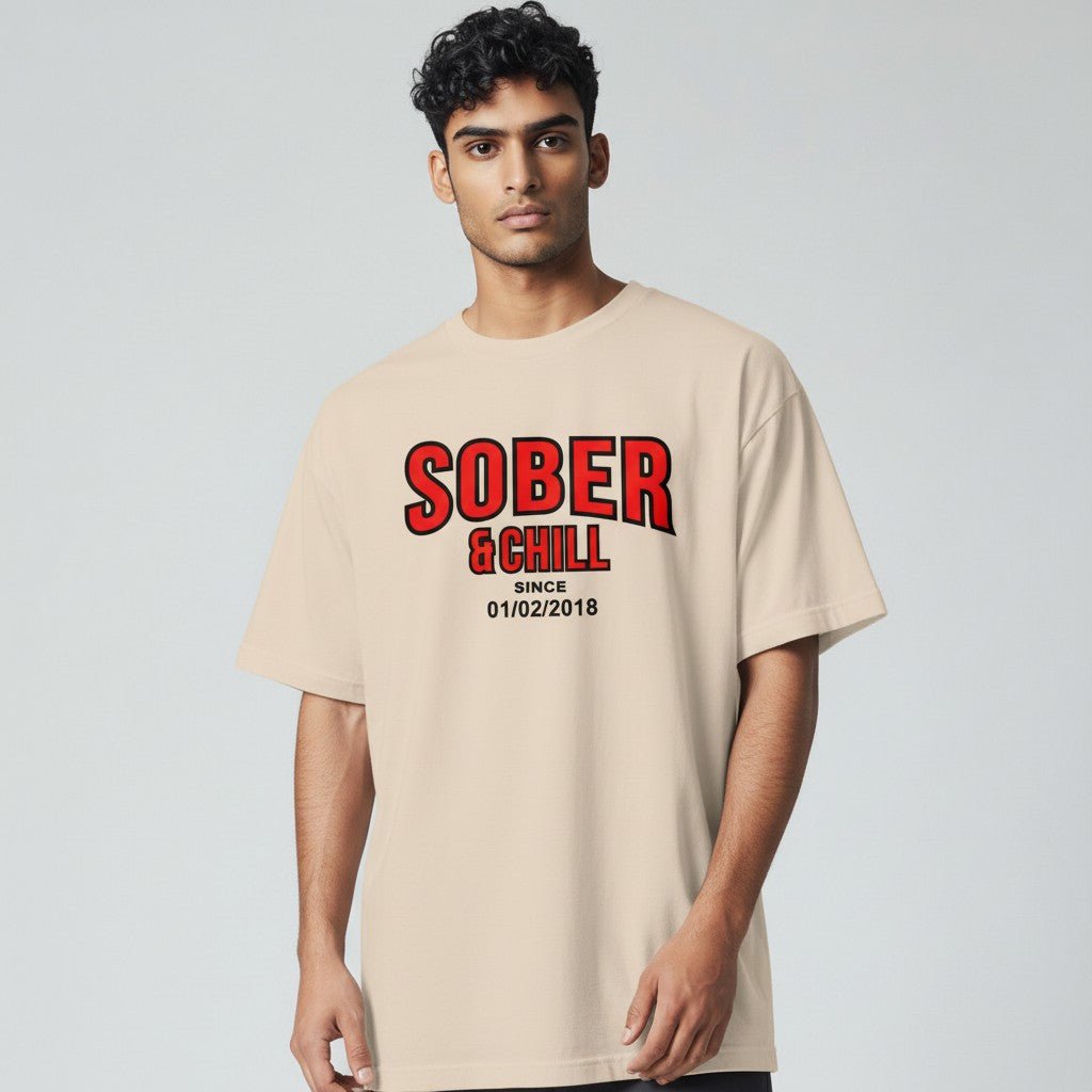 Sober and Chill Unisex T-Shirt w/ Personalized Sober Date