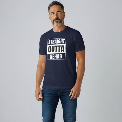 Straight Outta Rehab Sober T Shirt back view (view 7)
