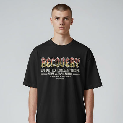 Recovery T-shirt | Men's Recovery Rock T-shirt with Personalized Date