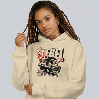 Sober Rebel Custom Sobriety Date Recovery Hoodie back view (view 27)