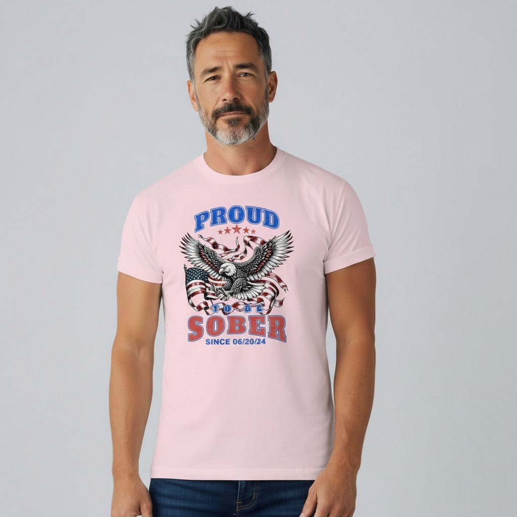 Sober T Shirt | Proud To Be Sober Tee with Personalized Date