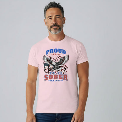 Sober T Shirt | Proud To Be Sober Tee with Personalized Date