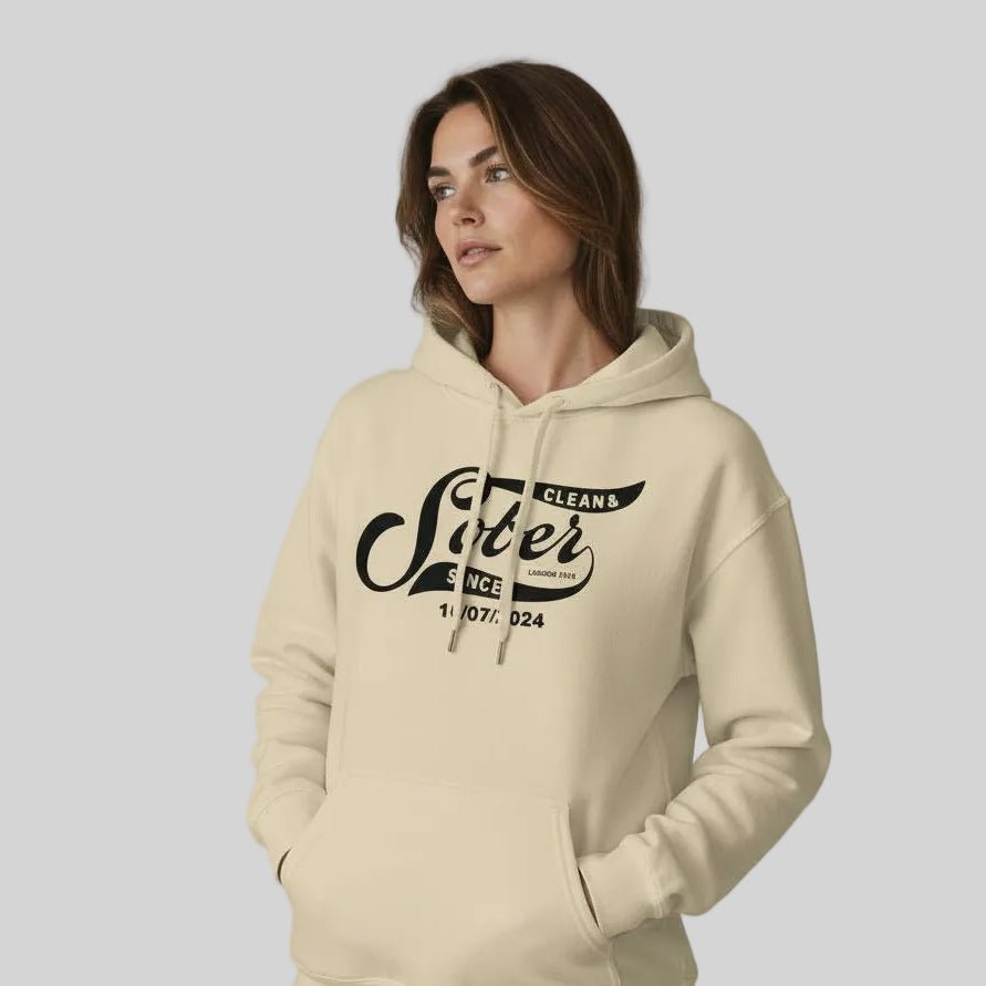 Recovery Hoodie | Women's Sober Since Hoodie with Custom Sober Date
