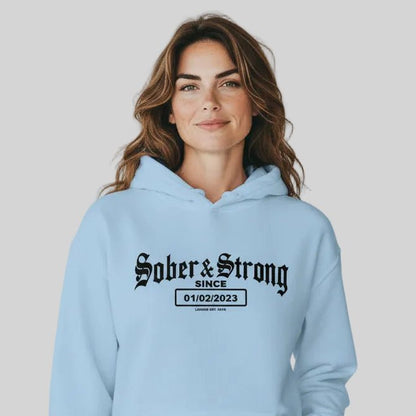Recovery Hoodie | Unisex Old School Sober Hoodie with Custom Date
