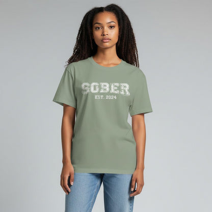 Sober   T   Shirt   |   Women's   Recovery   Is   Possible   Tee   with   Personalized   Sobriety   Date