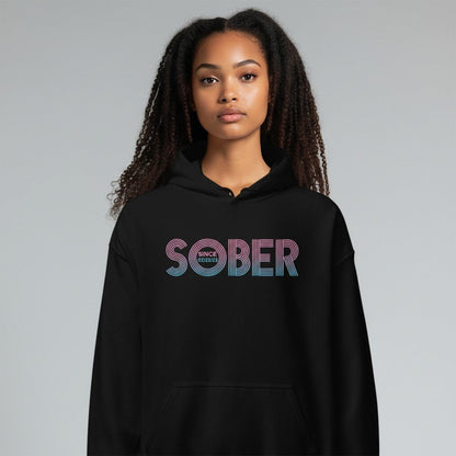 Recovery Hoodie | Retro Sobriety Date Hoodie with Personalized Date