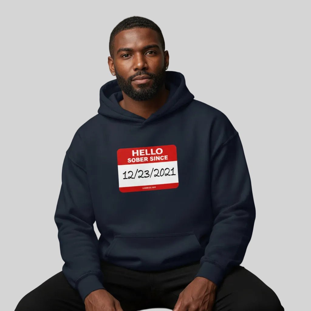 Hello Sober Since Recovery Hoodie product photo (view 10)