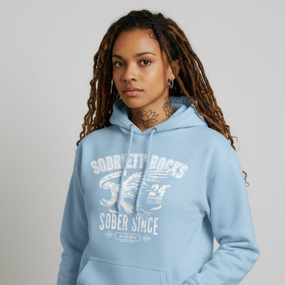 Sobriety Rocks | Women's Sober Since Hoodie with Custom Sobriety Date