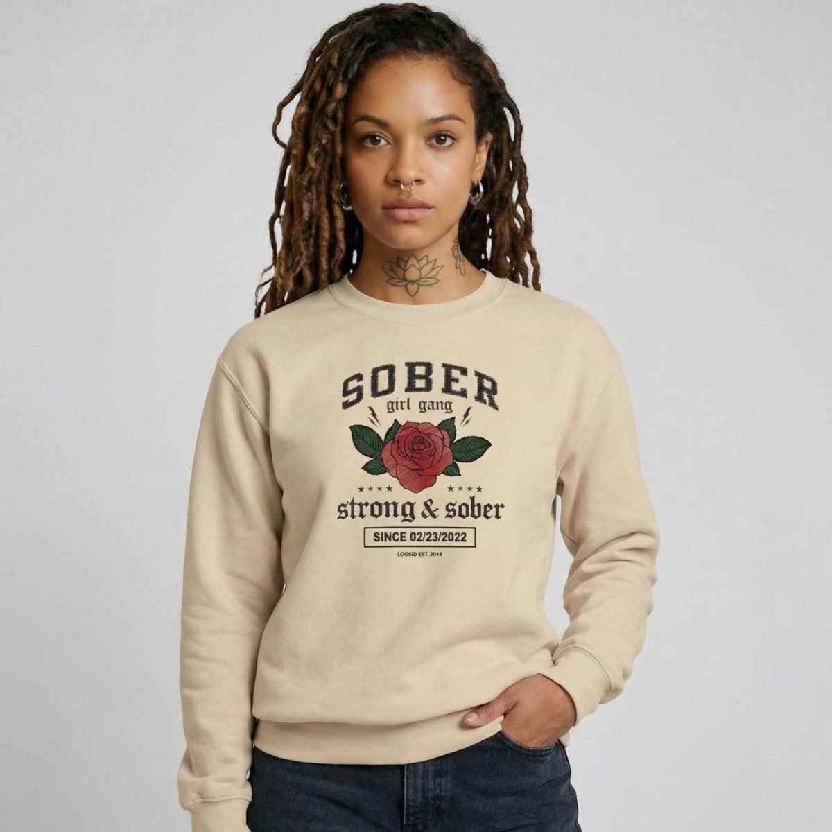 SOBER Girl Gang Strong & Sober Recovery Hoodie graphic detail (view 44)