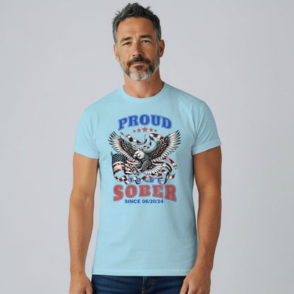 Sober T Shirt | Proud To Be Sober Tee with Personalized Date