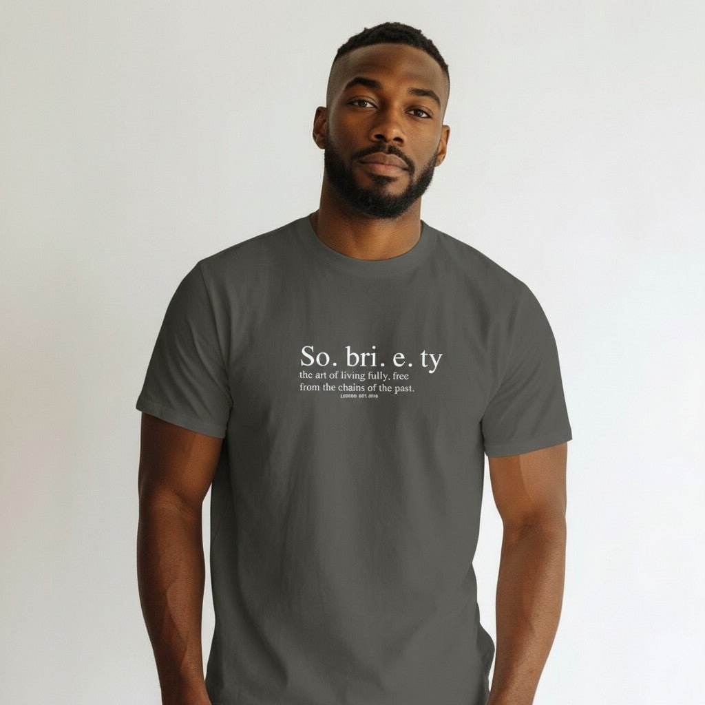 Sober T Shirt | Sobriety Definition Men's Graphic Tee for Recovery
