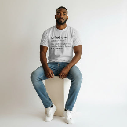Sober T Shirt | Sobriety Definition Men's Graphic Tee for Recovery