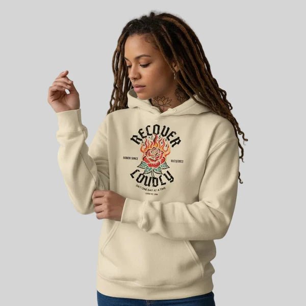 Recovery Hoodie | Recover Loudly Custom Sobriety Date Unisex Hoodie