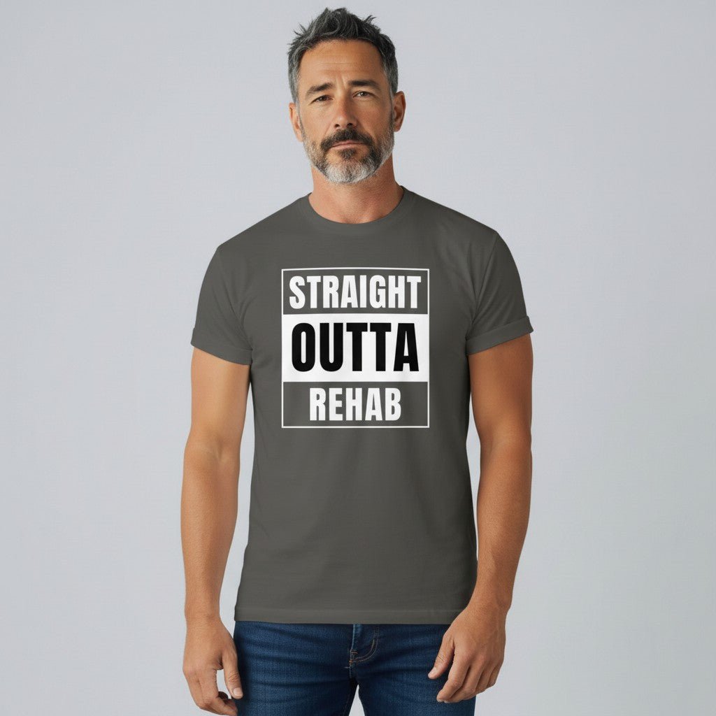 Straight Outta Rehab Sober T Shirt graphic detail (view 14)