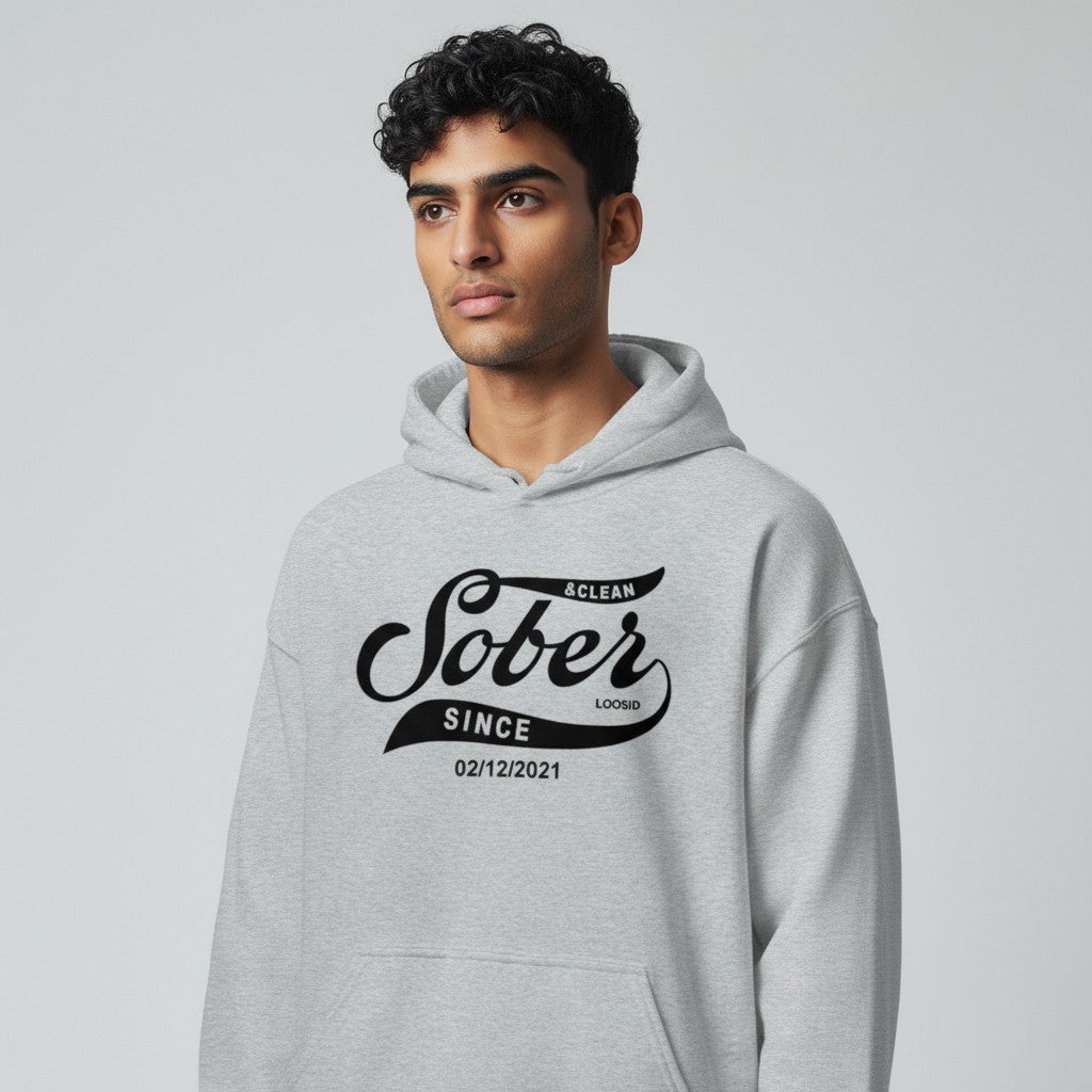 Recovery Hoodie | Sober Since Men's Hoodie with Custom Sobriety Date