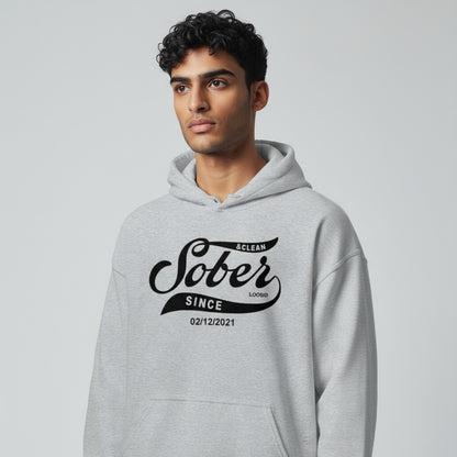Recovery Hoodie | Sober Since Men's Hoodie with Custom Sobriety Date