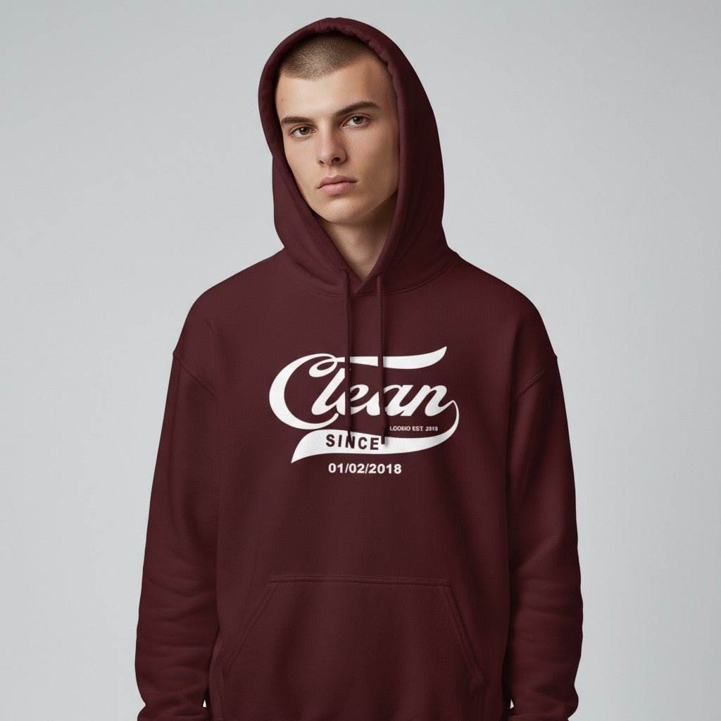 Recovery Hoodie | Men's Clean & Sober Hoodie with Custom Sobriety Date