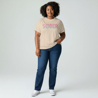 Women's Retro Sober Since T-Shirt w/ Personalized Sobriety Date