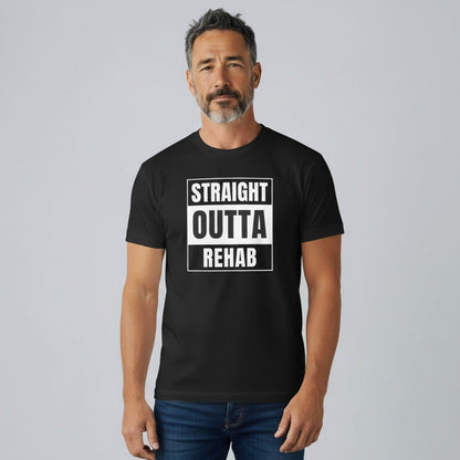 Straight Outta Rehab Sober T Shirt graphic detail (view 4)