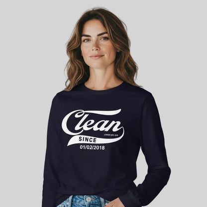 Clean Since Long Sleeve Sober T Shirt product photo (view 20)