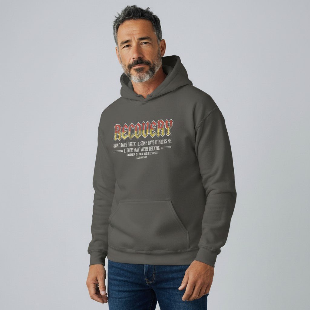 Recovery Hoodie | Men's Recovery Rock Hoodie with Personalized Date