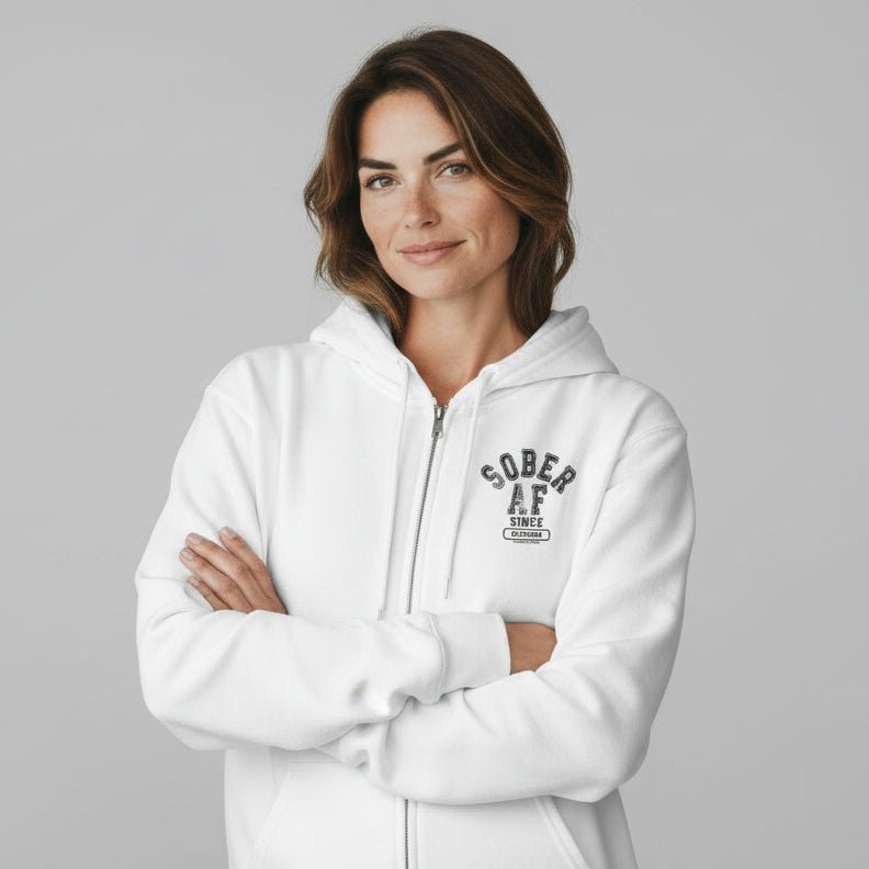 Recovery Hoodie | Zip Hoodie with Custom Sobriety Date