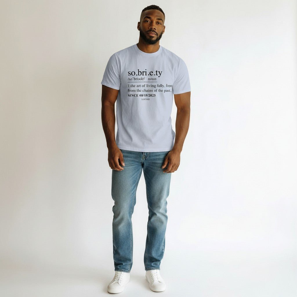 Sober T Shirt | Sobriety Definition Men's Graphic Tee for Recovery