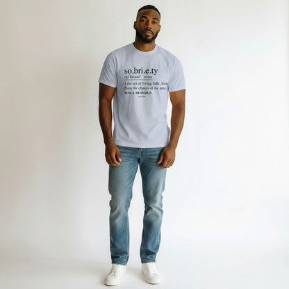 Sober T Shirt | Sobriety Definition Men's Graphic Tee for Recovery