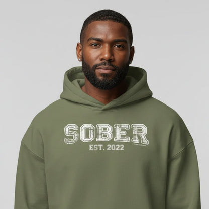 Men's Sober Est. Hoodie w/ Personalized Sobriety Year