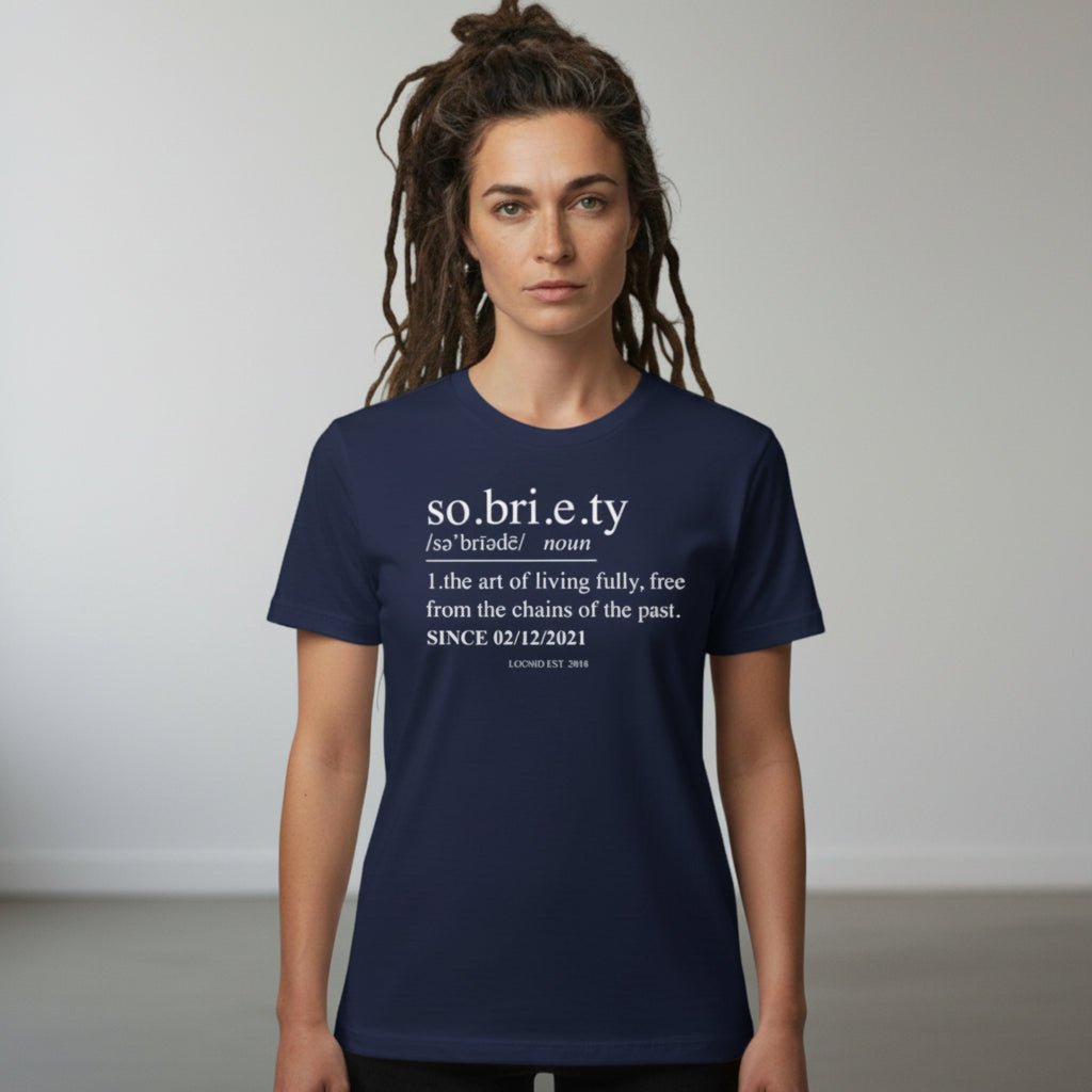 Sober T Shirt | Women's Sobriety Definition Tee with Custom Sober Date