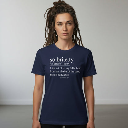 Sober T Shirt | Women's Sobriety Definition Tee with Custom Sober Date