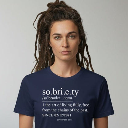 Sober T Shirt | Women's Sobriety Definition Tee with Custom Sober Date