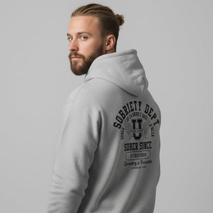 Sobriety Dept Zip Recovery Hoodie graphic detail (view 34)